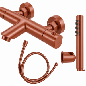 Ensemble mitigeur thermostatique bain/douche mural avec douchette (158102)